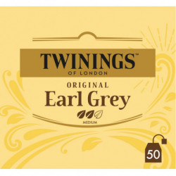 LOT DE 6 - TWININGS - Original Earl Grey Thé noir  - boite de 50 sachets - 100 g
