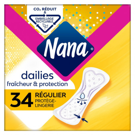 LOT DE 2 - NANA - Dailies Fraicheur Normal Régulier - 34 Protèges-slips