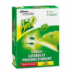 PYREL - Pièges anti-cafards et poissons d'argent - boite de 5 Pièges