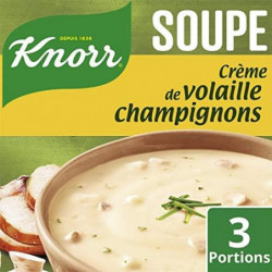 LOT DE 4 - KNORR - Crème de volaille et champignons Soupe déshydratée - sachet de 75 g