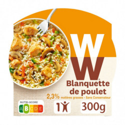 LOT DE 3 - WEIGHT WATCHERS - Blanquette De Poulet Riz Basmati Et Légumes - barquette de 300 g