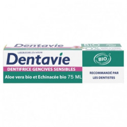LOT DE 4 - DENTAVIE - Dentifrice Soin Gencives sensibles A l'aloé vera Bio - tube de 75 ml