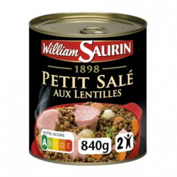 LOT DE 3 - WILLIAM SAURIN - Petit salé aux lentilles - boite de 840 g