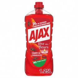 LOT DE 5 - AJAX - Fête des Fleurs Coquelicots Nettoyant sol - bidon de 1,25 l