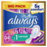 LOT DE 5 - ALWAYS - Platinum Normal Taille 1 - Serviette Hygiénique Avec Ailettes - paquet de 24 serviettes
