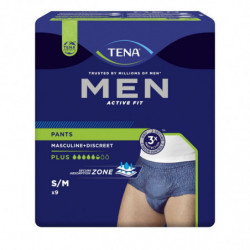 LOT DE 3 - TENA - Men Active fit pants plus S-M - paquet de 9 culottes