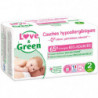 LOT DE 2 - LOVE & GREEN - Couches écologiques taille 2 (3-6 kg) - paquet de 44 couches