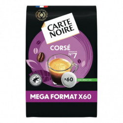 LOT DE 6 - CARTE NOIRE - Corsé Café Dosettes Compatible Senseo - paquet de 60 dosettes