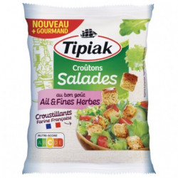 TIPIAK - Croûtons Croustillants Ail et Fines herbes - paquet de 100 g