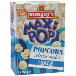 LOT DE 5 - MENGUY'S - Pop corn Salé - boite de 3 sachets de 92 g