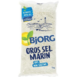 LOT DE 5 - BJORG LE GOÛT DE L'ESSENTIEL - Gros sel marin - paquet de 1 kg