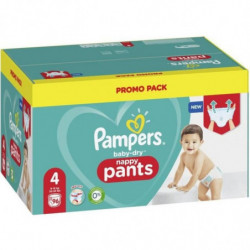 PAMPERS - Baby-Dry Nappy Pants Culottes taille 4 (9-15kg) - paquet de 96 couches