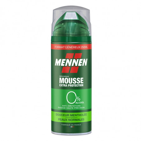 LOT DE 5 - MENNEN - Mousse À Raser Douceur Mentholée Peaux Normales - spray de 250 ml