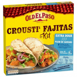 LOT DE 2 - OLD EL PASO - Kit pour Crousti' Fajitas Extra doux sans piment - boite de 521 g