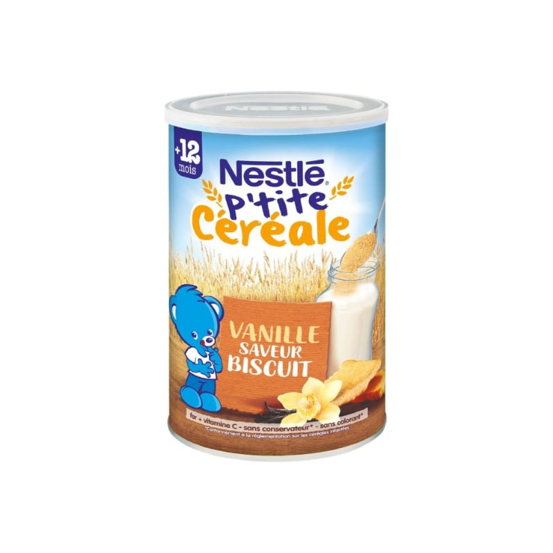 LOT DE 3 - NESTLE - P'tite Céréale - Céréale en poudre Vanille Biscuité dès 12 mois - 400 g