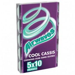 AIRWAVES - Cool Cassis Chewing-gum sans sucres - blister de 5 paquets de 14 g