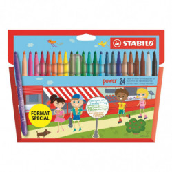 STABILO - Pochette de feutres dessin pointe moyenne - paquet de 24 feutres