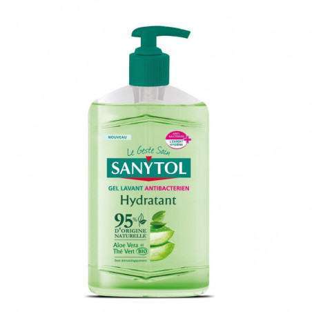 LOT DE 2 - SANYTOL - Savon liquide hydratant antibacterien Aloé vera Thé vert - flacon de 250 ml