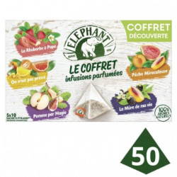 ELEPHANT - Coffret infusions parfumées - boite de 50 Sachets - 94 g