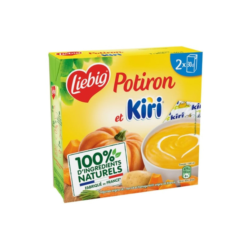 LOT DE 4 - LIEBIG - Soupe Potiron Au Kiri - 2 briques de 30 cl