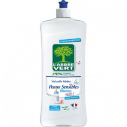 LOT DE 4 - L'ARBRE VERT - Liquide vaisselle Peaux sensibles et Biberons - flacon de 750 ml
