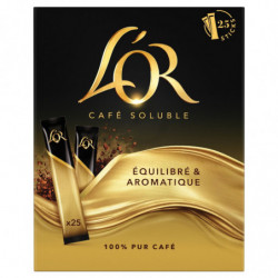 LOT DE 3 - L'OR - Café Soluble en Sticks - boite de 25 sticks