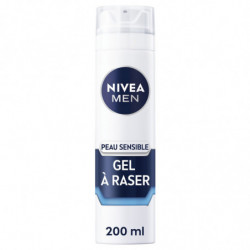 NIVEA MEN - Peau Sensible Gel à raser 0% alcool - bombe de 200 ml