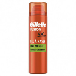 LOT DE 5 - GILLETTE - Fusion 5 Gel à raser Ultra Sensitive Peaux Sensibles - bombe de 200 ml