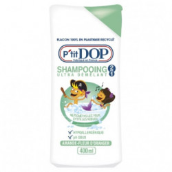 LOT DE 5 - P'TIT DOP - Shampooing ultra démélant 2en1 Amande Fleur Oranger - flacon de 400 ml