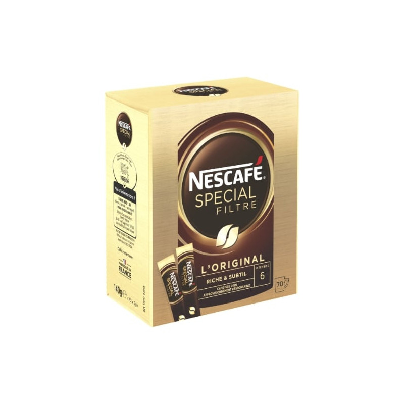 LOT DE 4 - NESCAFE - Café Soluble Spécial Filtre Original - boîte de 140 g - 70 sticks
