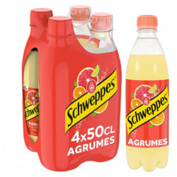 SCHWEPPES - Soda saveur Agrumes - pack de 4 bouteilles de 50 cl