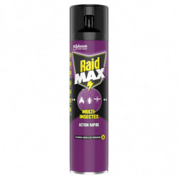 LOT DE 6 - RAID - Max Insecticide Multi-Insectes Volants Rampants Parfum Léger - spray de 400 ml