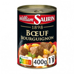 LOT DE 3 - WILLIAM SAURIN - Boeuf Bourguignon Plat cuisiné - boite de 400 g