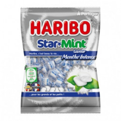 LOT DE 5 - HARIBO - Bonbons Star Mint menthe intense - sachet de 200 g