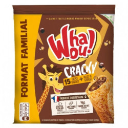 LOT DE 6 - WHAOU! - Crêpes chocolat Cracky et billes de céréales - paquet de 15 crêpes de 32 g