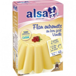 LOT DE 4 - ALSA - Préparation Flan Entremets Vanille - boite de 192 g