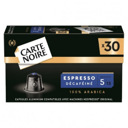LOT DE 2 - CARTE NOIRE - Espresso Décaféiné Compatibles Nespresso - boite de 30 capsules