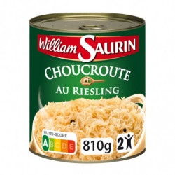 LOT DE 2 - WILLIAM SAURIN - Choucroute Cuisinée au Riesling - boite de 810 g