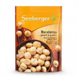 LOT DE 3 - SEEBERGER - Noix de Macadamia grillées à sec salées - sachet de 80 g