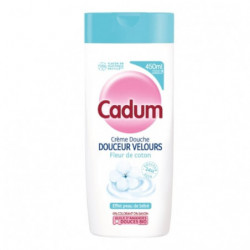 LOT DE 6 - CADUM - Douceur Velours Crème Douche huile amandes douces bio coton - flacon de 450 ml