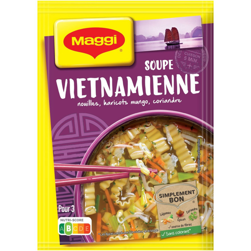 LOT DE 2 - MAGGI - Soupe vietnamienne déshydratée nouilles soja coriandre sachet de 40 g